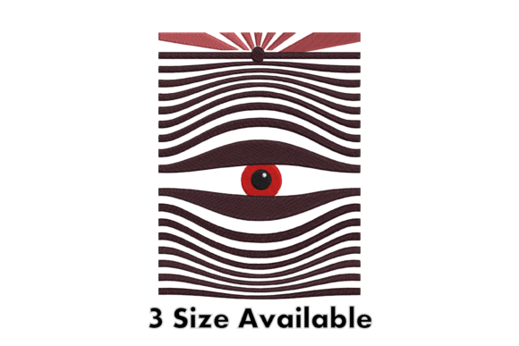 Abstract Eye Wave Embroidery Design