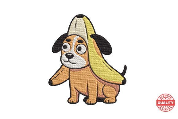 Banana Costume Puppy Embroidery