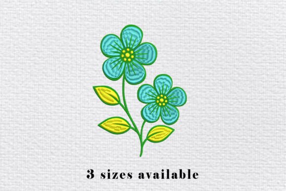 Blue Flower Embroidery Design File