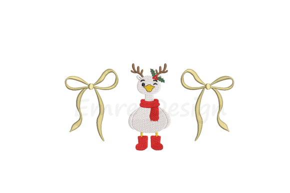 Coquette Goose Christmas Embroidery