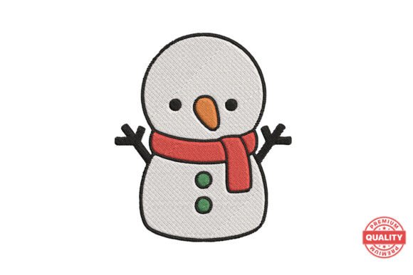Cute Snowman Embroidery Design
