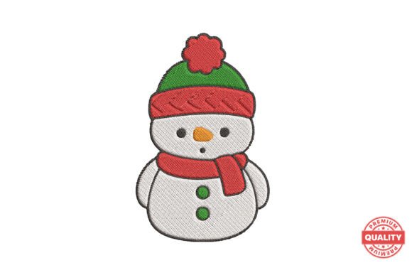 Cute Snowman with Hat Embroidery