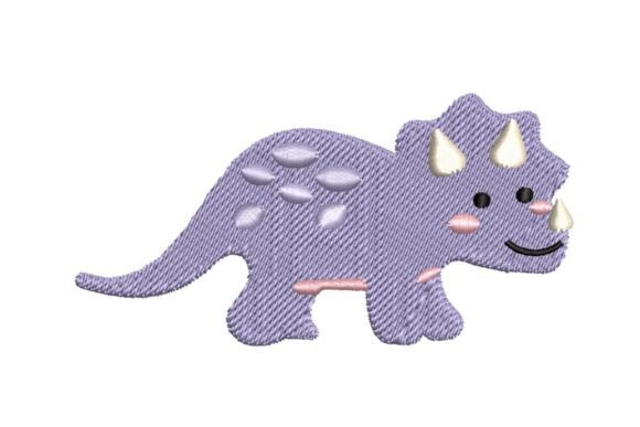 Cute Triceratops Embroidery