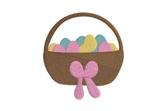 Easter Egg Basket Embroidery Design