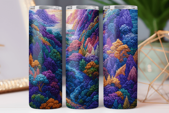 Embroidery Floral Design Tumbler Wrap