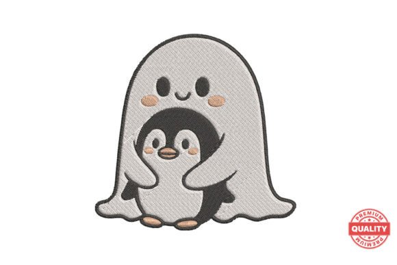 Ghost and Penguin Embroidery