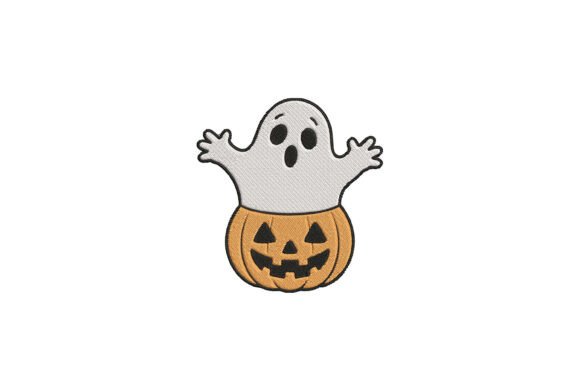 Ghost in Pumpkin Embroidery