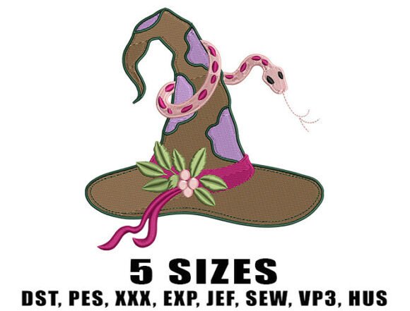 Gothic Witch Hat Vibes Embroidery Design
