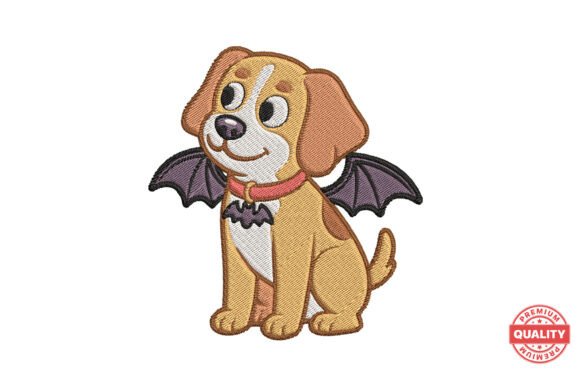 Halloween Bat Puppy Embroidery