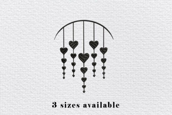 Hanging Hearts Embroidery Design File