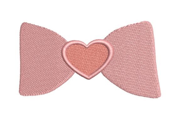 Heart Bow Embroidery Design