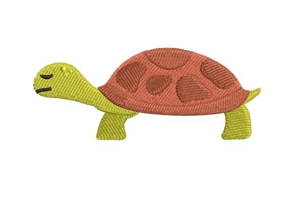 Lazy Turtle Embroidery Design