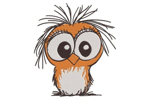 Little Bird with Eyelashes Embroidery Design
