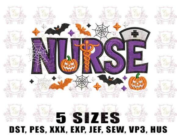 Nurse Life Halloween Embroidery Design