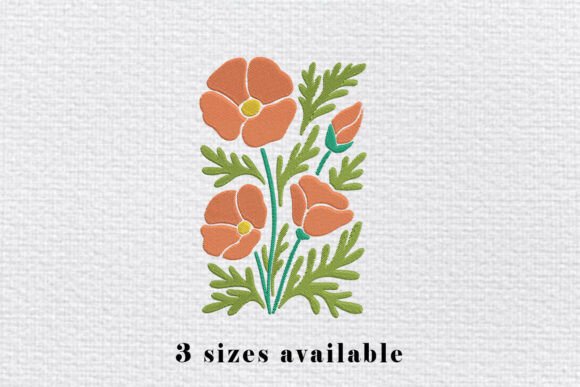 Orange Flower Embroidery Colorful File