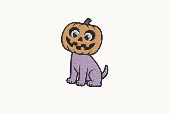 Pumpkin Dog Halloween Embroidery